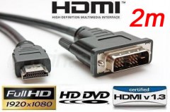 HDMI-DVI Kabel 19x18+1 2m